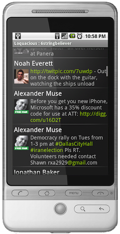 The tweet list.